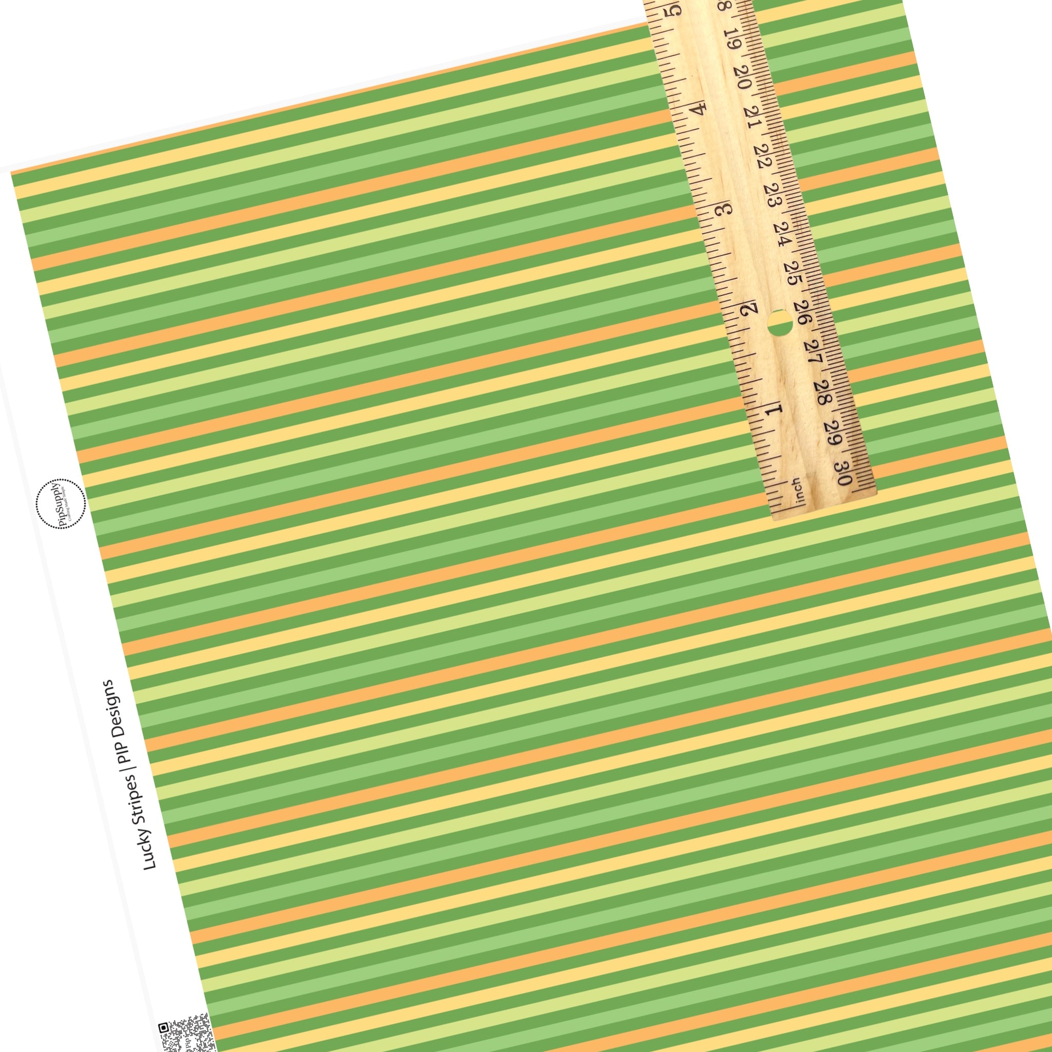 St. Patrick's Day Stripes Faux Leather Sheet - Luck O' the Stripes