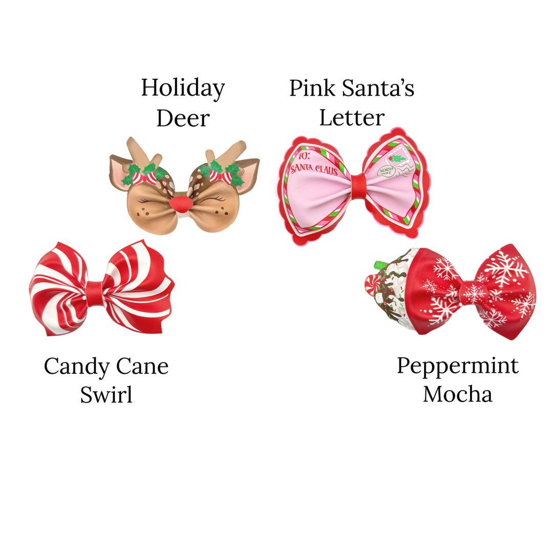 MINI Pretty Pink Christmas Faux Leather DIY Hair Bows & Craft Cutouts