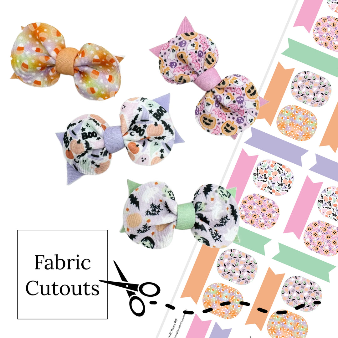 piggie pastel halloween themed diy neoprene layered hair bows