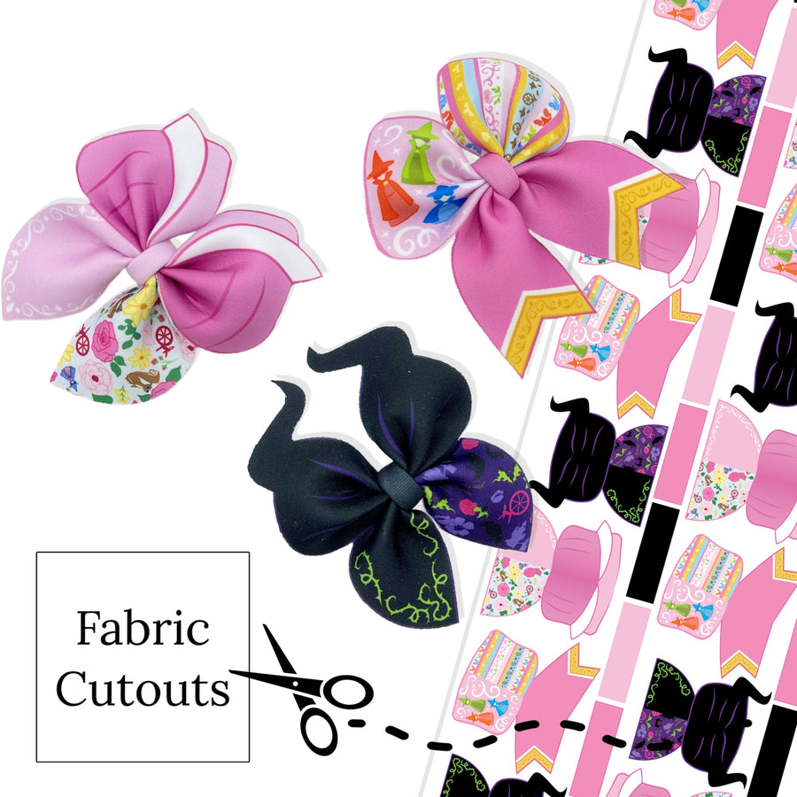 sleeping princess and fairies diy neoprene hair bow template