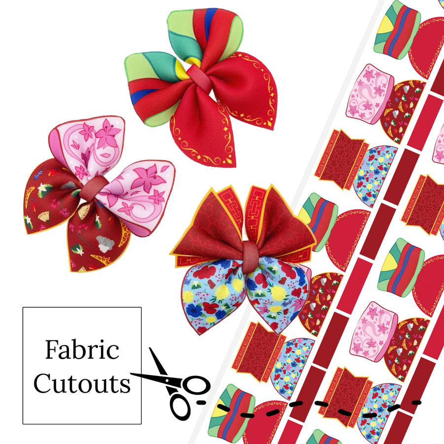 Red warrior princess themed neoprene diy hair bows