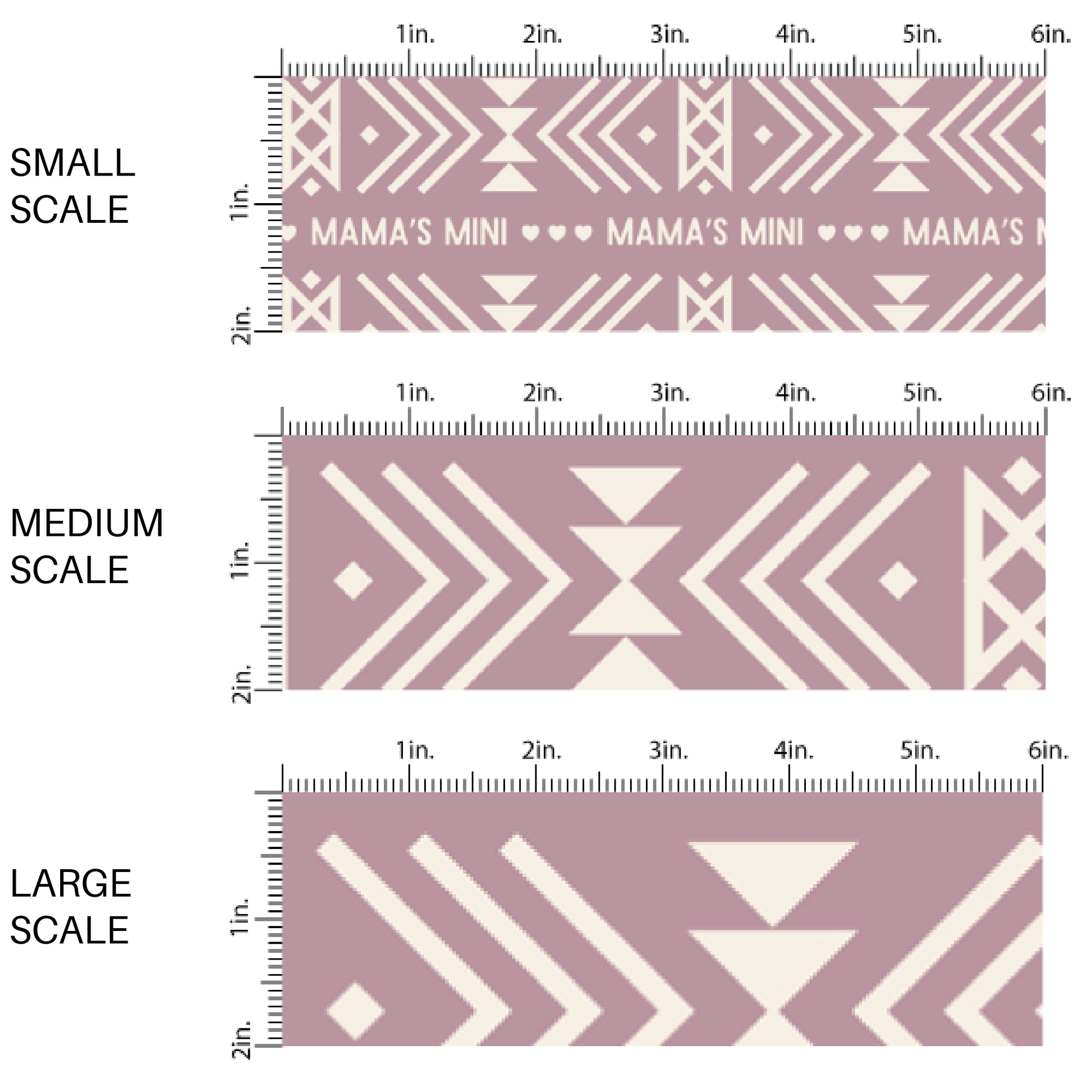 "Mama's Mini" Aztec Print on Purple Fabric by the Yard scaled image guide.