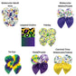 Mardi Gras Leopard Print, Tie Dye, and Plaid Neoprene Bubble Sailor Hair Bows pattern titles