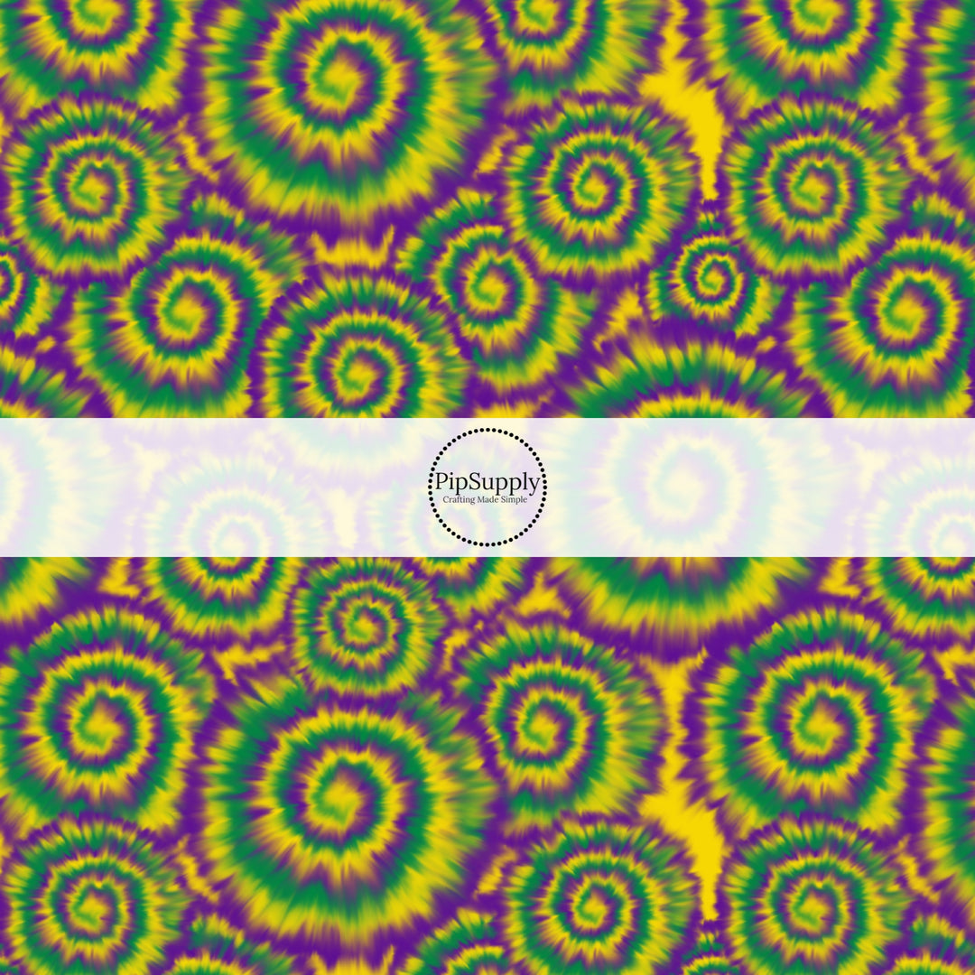 Mardi Gras Tie Dye Fabric By The Yard