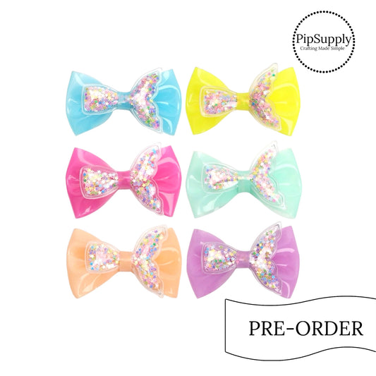 PRE-ORDER Mermaid Tail Jelly Hair Bow - Tied w/Clip (estimated to ship the w/o April 29th)