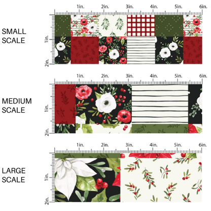 Red and Green multi winter print plaid fabric by the yard scaled image guide.