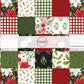 Red and Green multi winter print plaid fabric by the yard.
