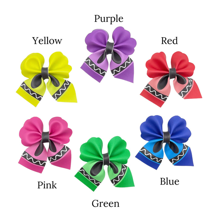 colors for mini crayon piggie diy hair bows