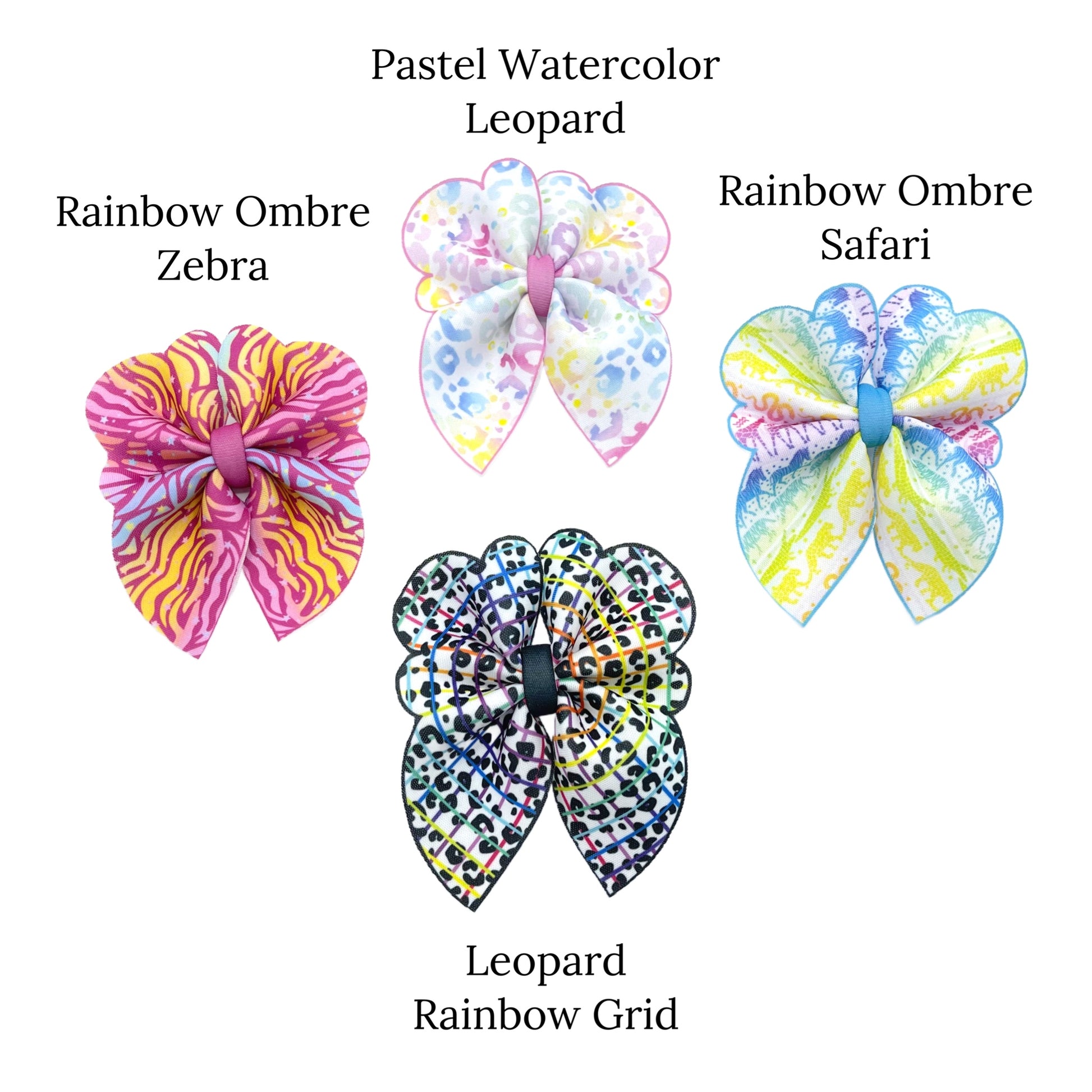 patterns for rainbow ombre animal print neoprene hair bows