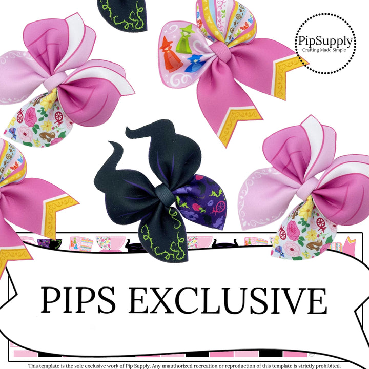 sleeping princess and fairies diy neoprene hair bow template