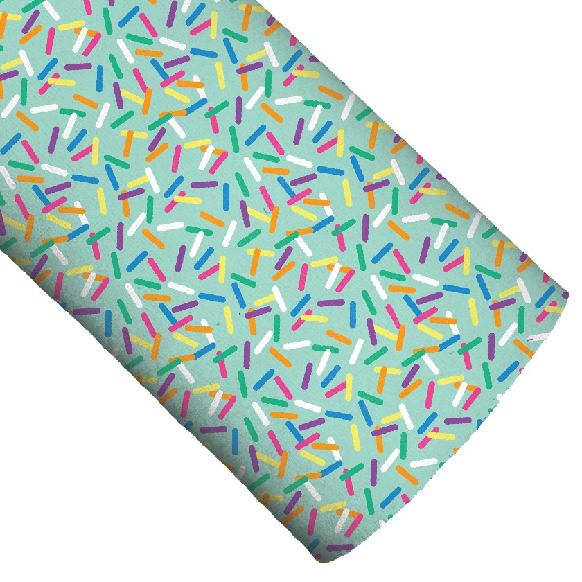 Mint Sprinkle on Top Faux Leather Sheet