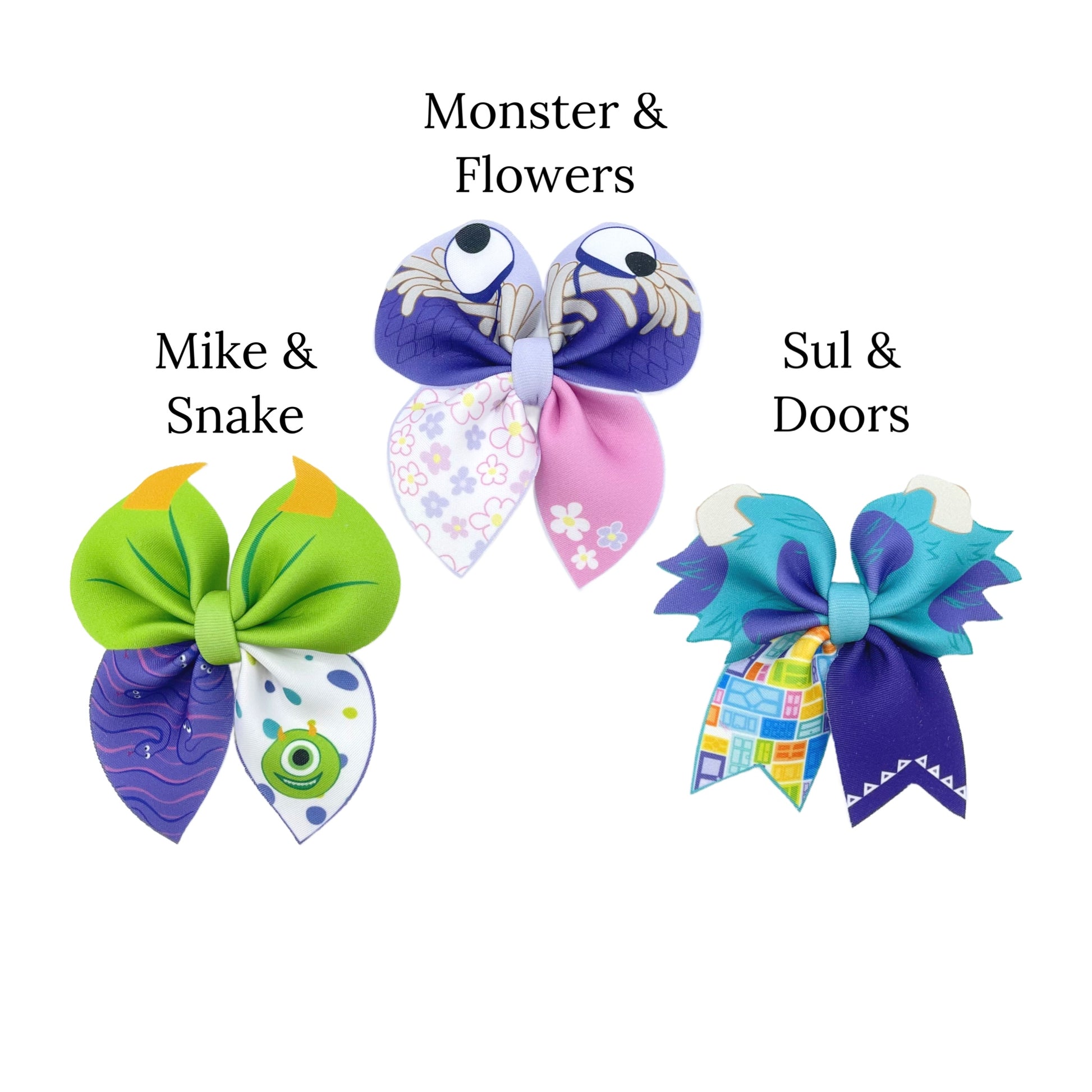 patterns for funny monster themed hair bows