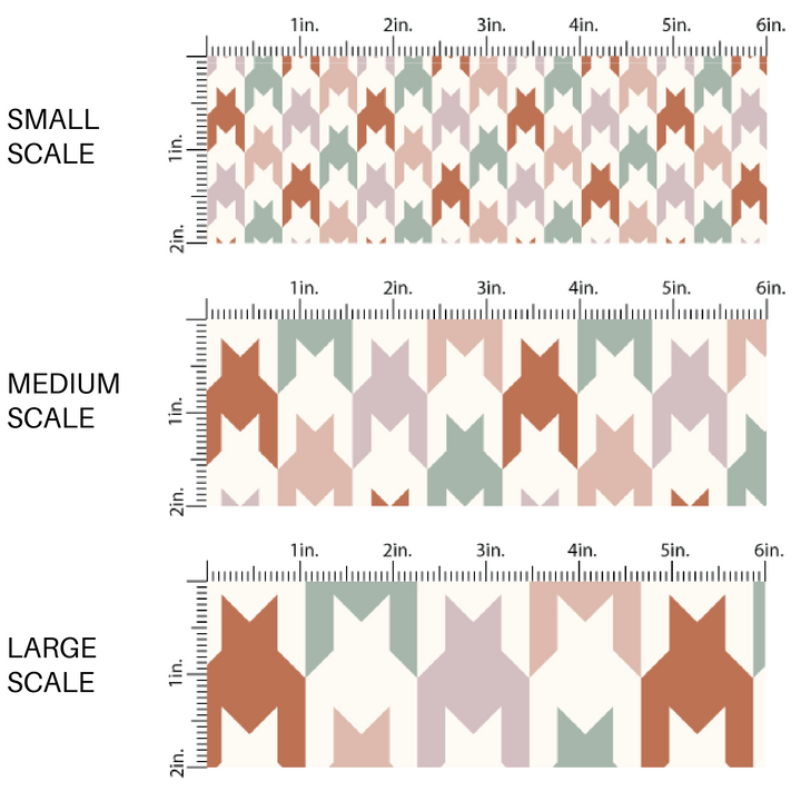 Pink, Blue, Orange, and Purple Hound's-tooth Fabric by the Yard scaled image guide.