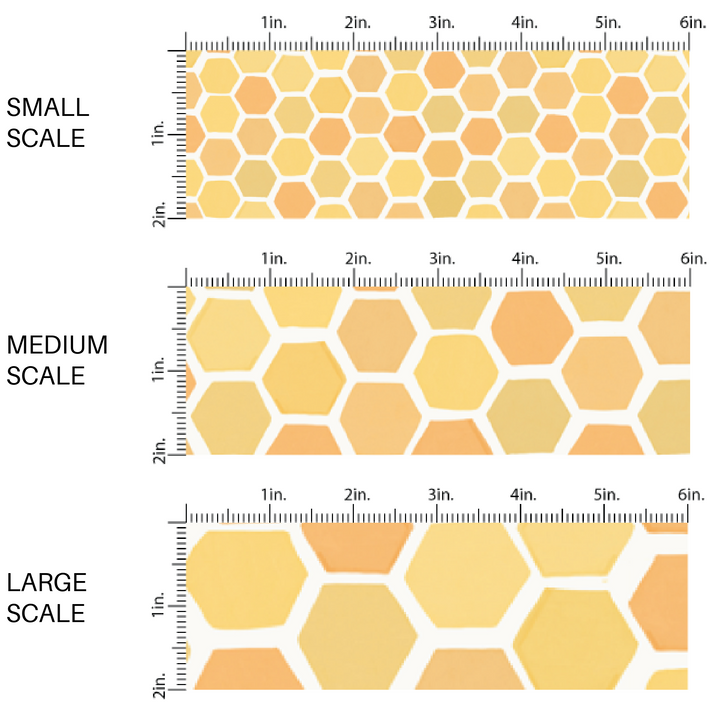 Multi-Colored Bee Honey Combs on Yellow Fabric by the Yard scaled image guide.