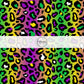 Yellow, Purple, and Green Leopard Print on Ombre Fabric by the Yard.