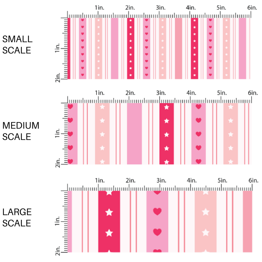 White, Pink, and Red Hearts Striped Fabric by the Yard scaled image guide.