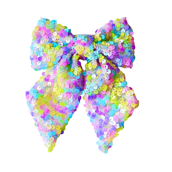 Sequin Daydreams Hair Tied Bow w/ Clip