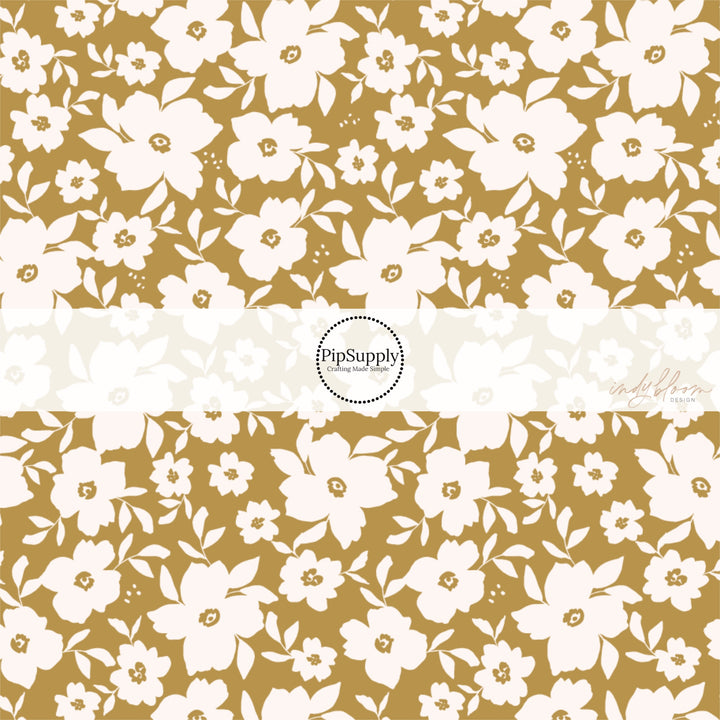 These autumn floral themed pattern fabric by the yard features the following design elements: fall mum flowers. This fun themed fabric can be used for all your sewing and crafting needs!