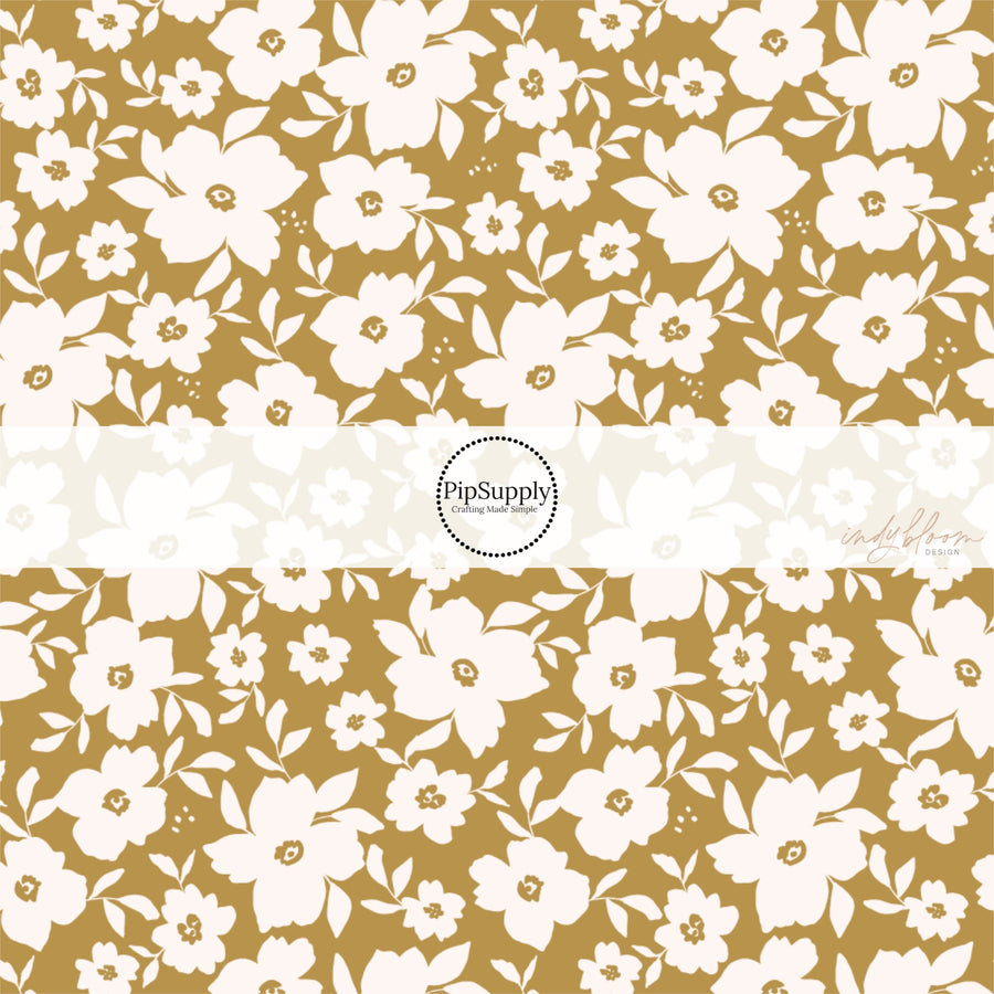 These autumn floral themed pattern fabric by the yard features the following design elements: fall mum flowers. This fun themed fabric can be used for all your sewing and crafting needs!