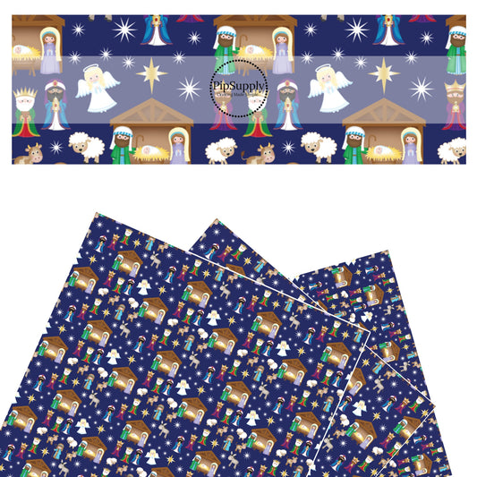 Nativity Faux Leather Fabric Sheet