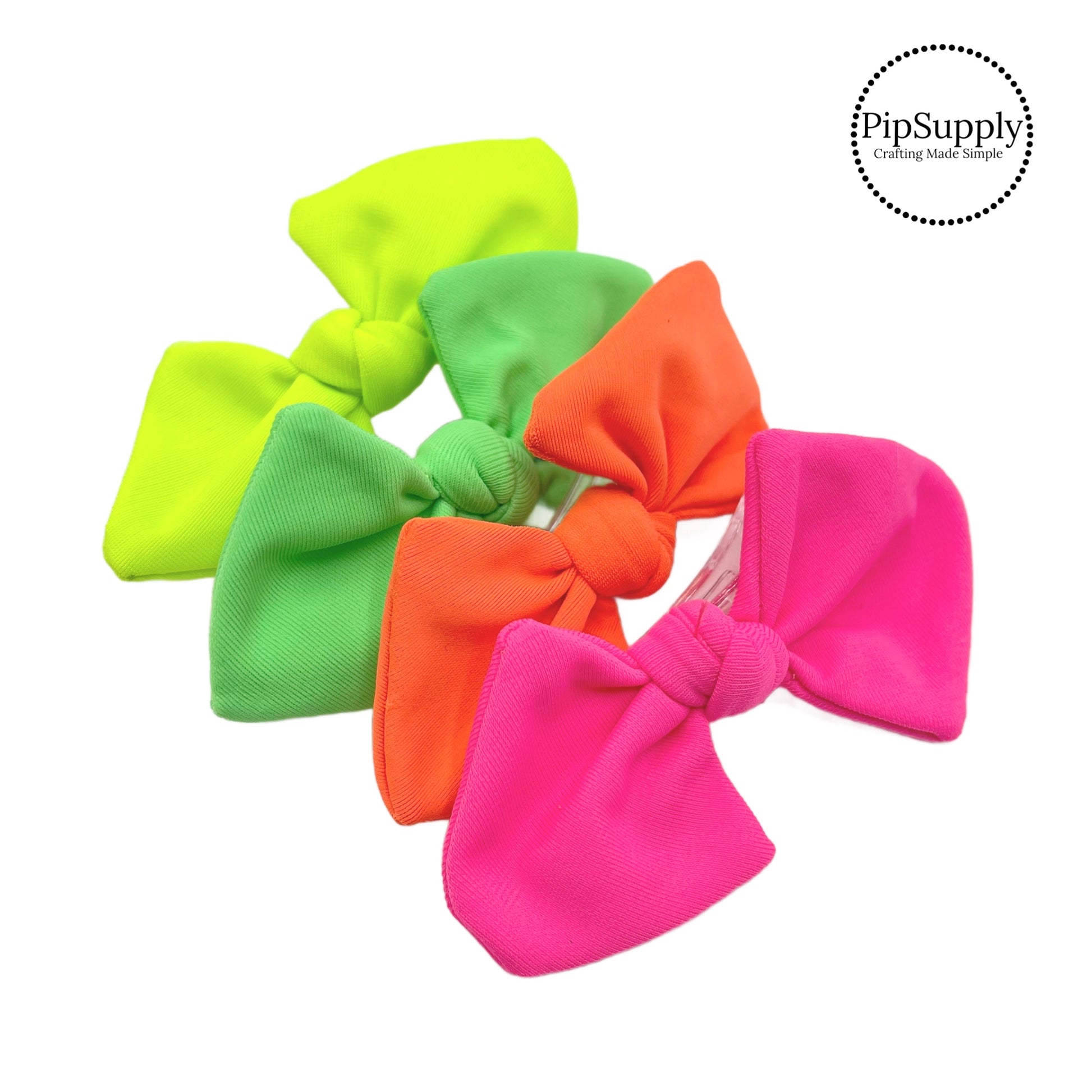 neon orange pink green and yellow swimsuit hair clips