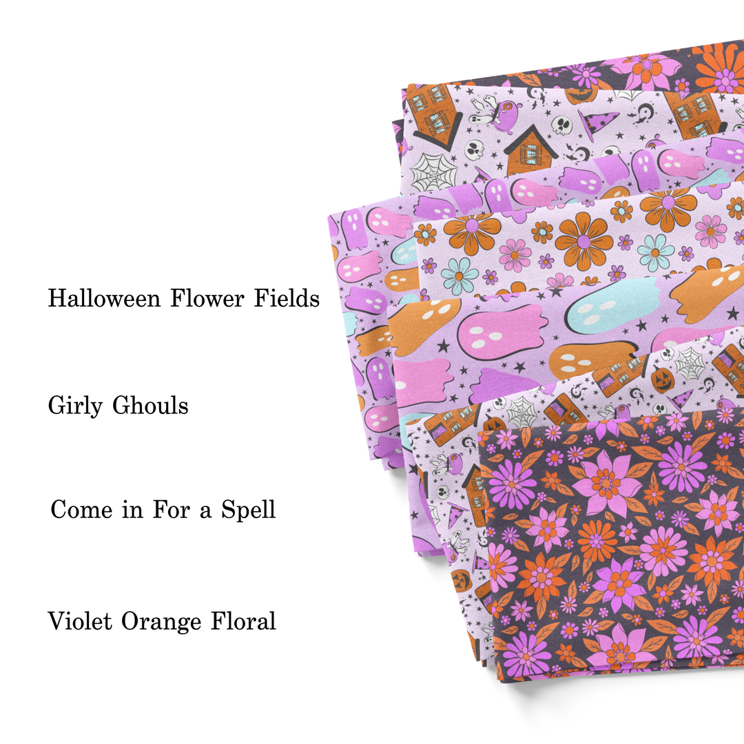 Halloween Flower Fields Fabric By The Yard