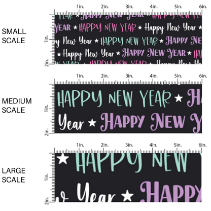 Black Fabric by the Yard scaled image guide with Pastel Pink, Purple, and Blue New Years Sayings.