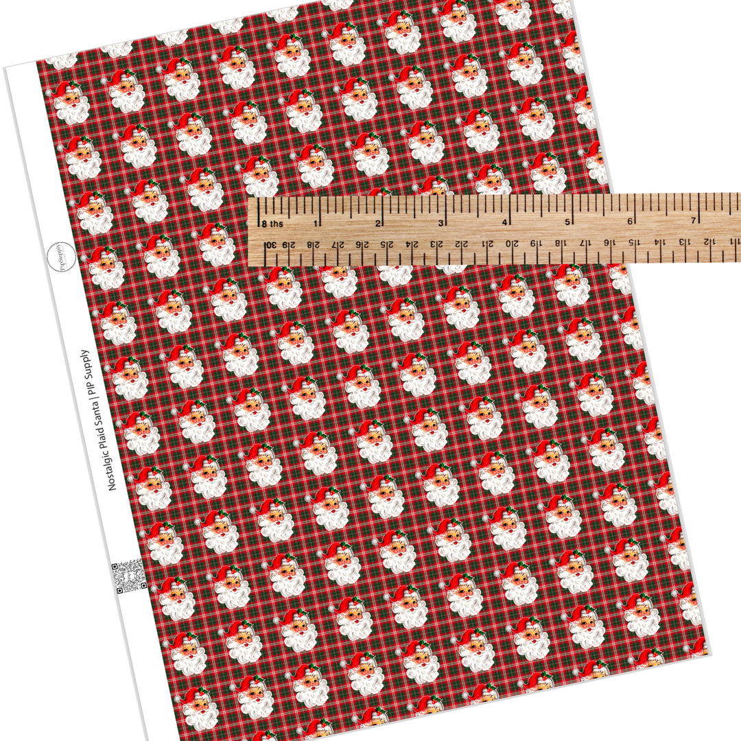 Nostalgic Plaid Santa Faux Leather Sheets