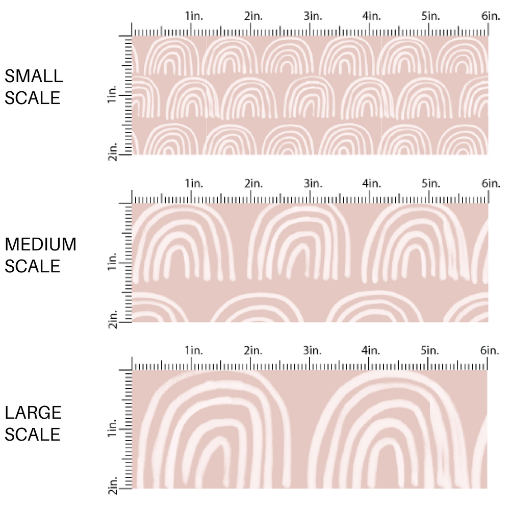 White Bohemian Rainbows on Nude Fabric by the Yard scaled image guide.