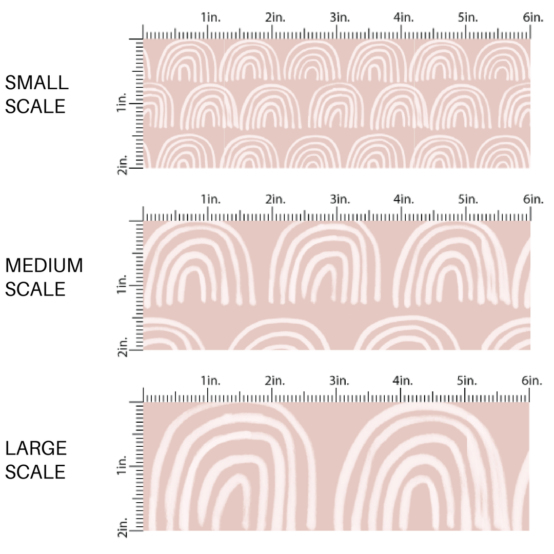 White Bohemian Rainbows on Nude Fabric by the Yard scaled image guide.