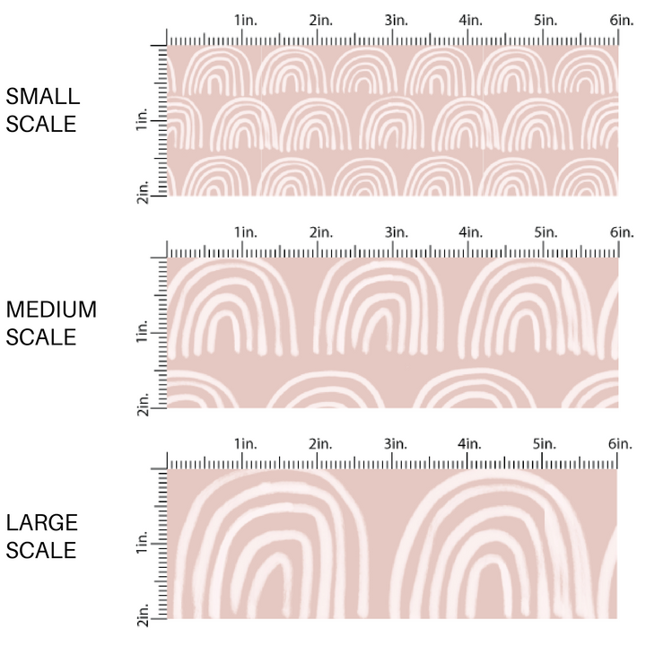 White Bohemian Rainbows on Nude Fabric by the Yard scaled image guide.
