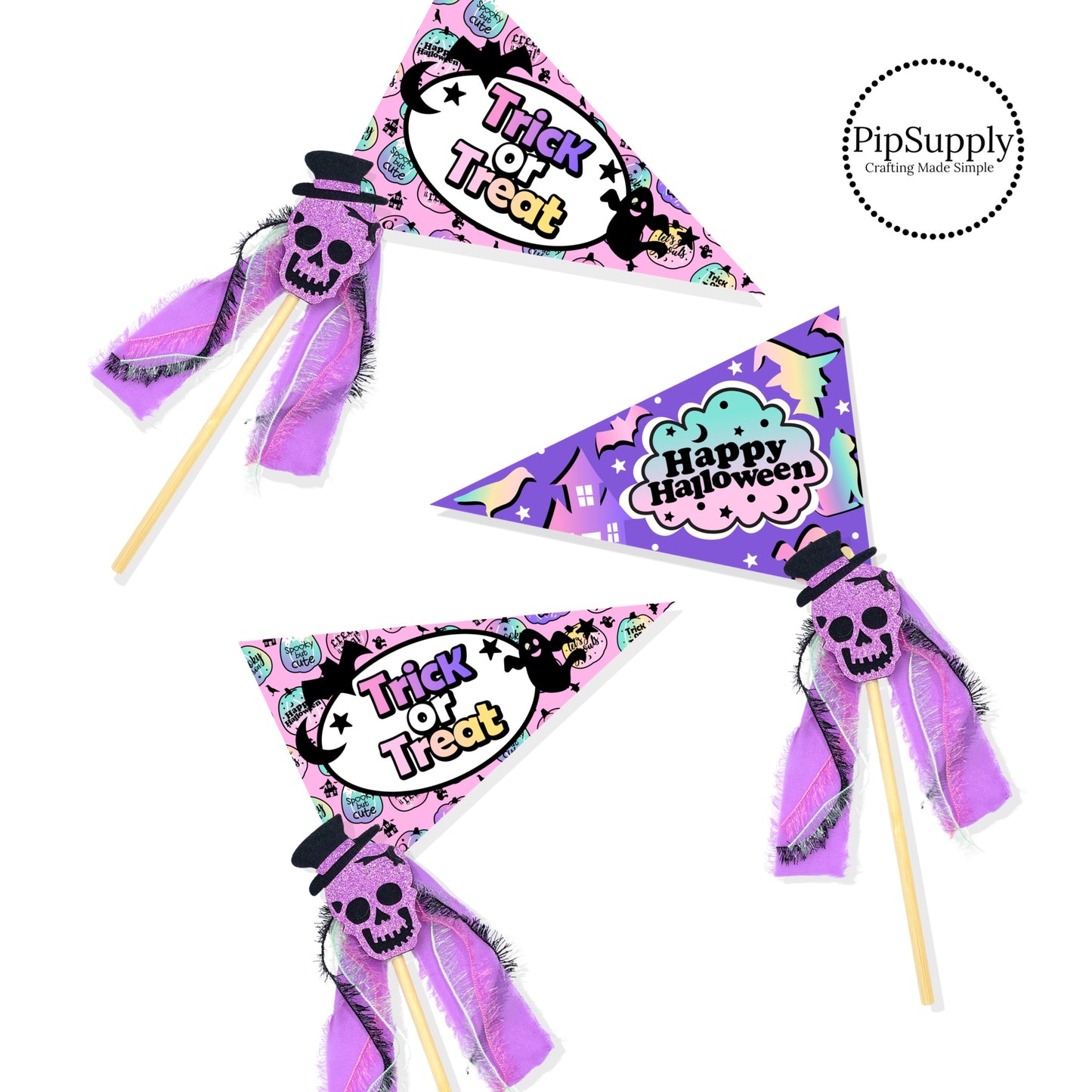 Pastel Halloween Pennant Flags