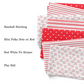 PIP Supply baseball sports collection fabric swatch with pattern names.