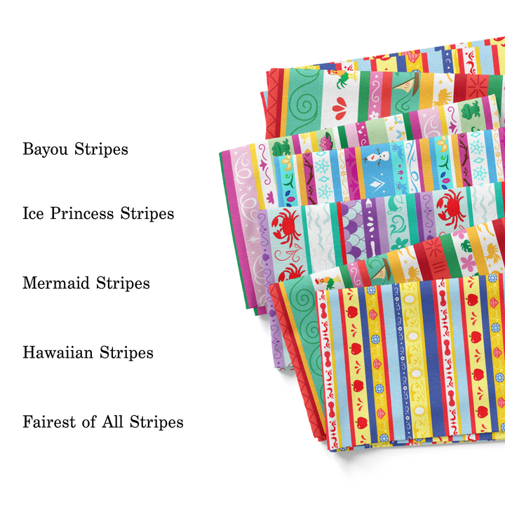 PIP Supply Striped Princess 2023 Collection fabric swatches.