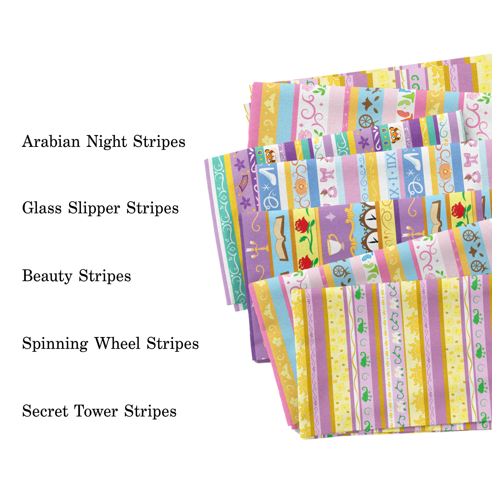 Pip supply 2023 striped princess collection fabric swatches.