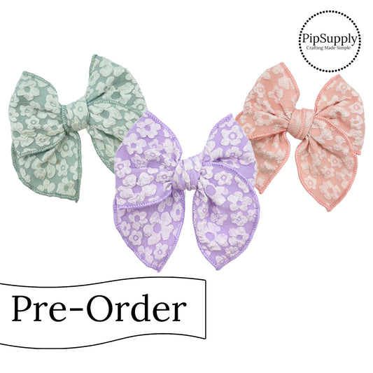 PRE-ORDER Floral Damask Hair Bows - TIED Mini Isabelle (estimated to ship the week of May 27th)