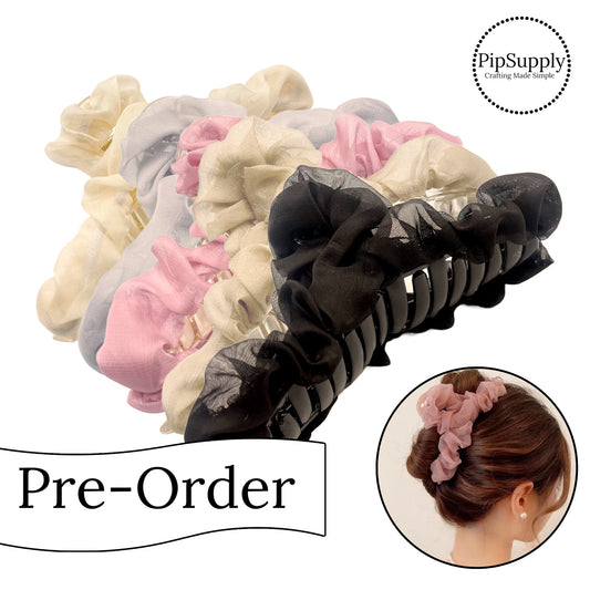 PRE-ORDER Ruffle Organza Acrylic Claw Clip (estimated to ship the week of May 27th)