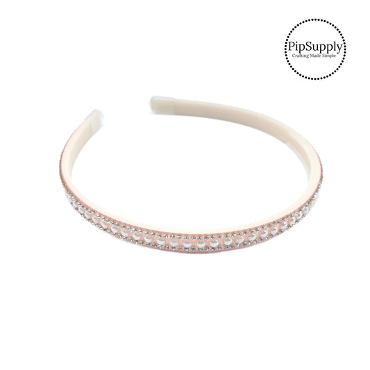 These rhinestone headbands are a stylish hair accessory and have the on and off ease of a headband. These ribbon lined headbands are a perfect simple and fashionable answer to keeping your hair back! 