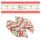 These fiesta floral and stripe pattern themed no sew bow strips can be easily tied and attached to a clip for a finished hair bow. These patterned bow strips are great for personal use or to sell. These bow strips features beautiful flowers and leaves on white in between red stripes.