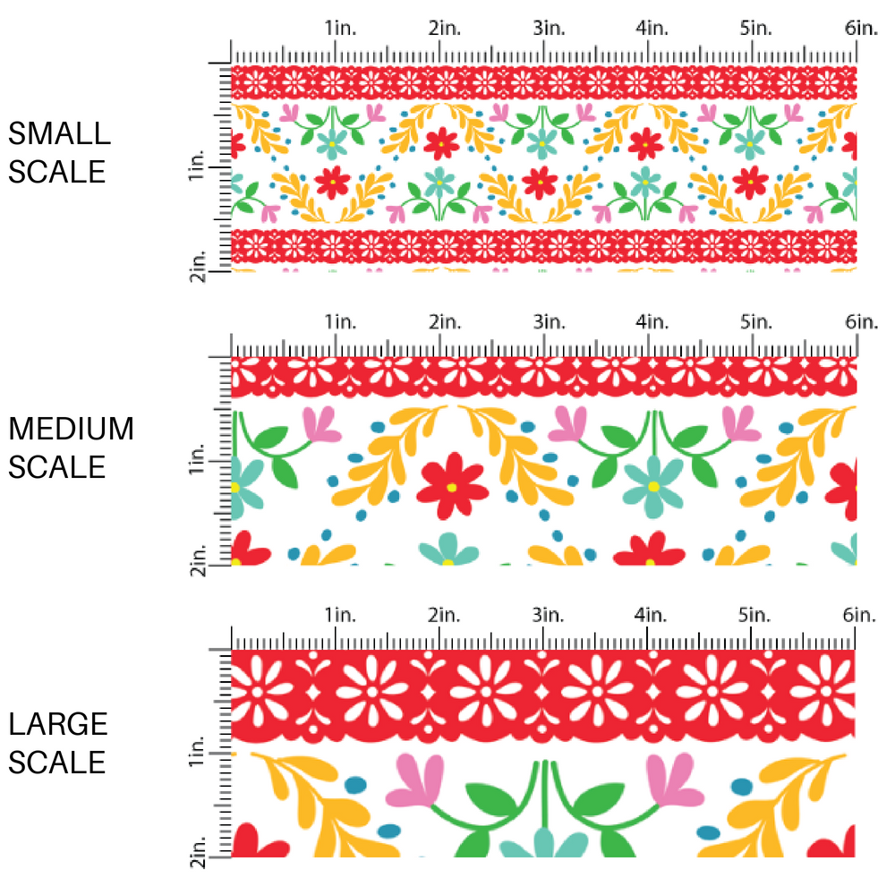 Multi-Colored Floral Papel Picado Fabric by the Yard scaled image guide.