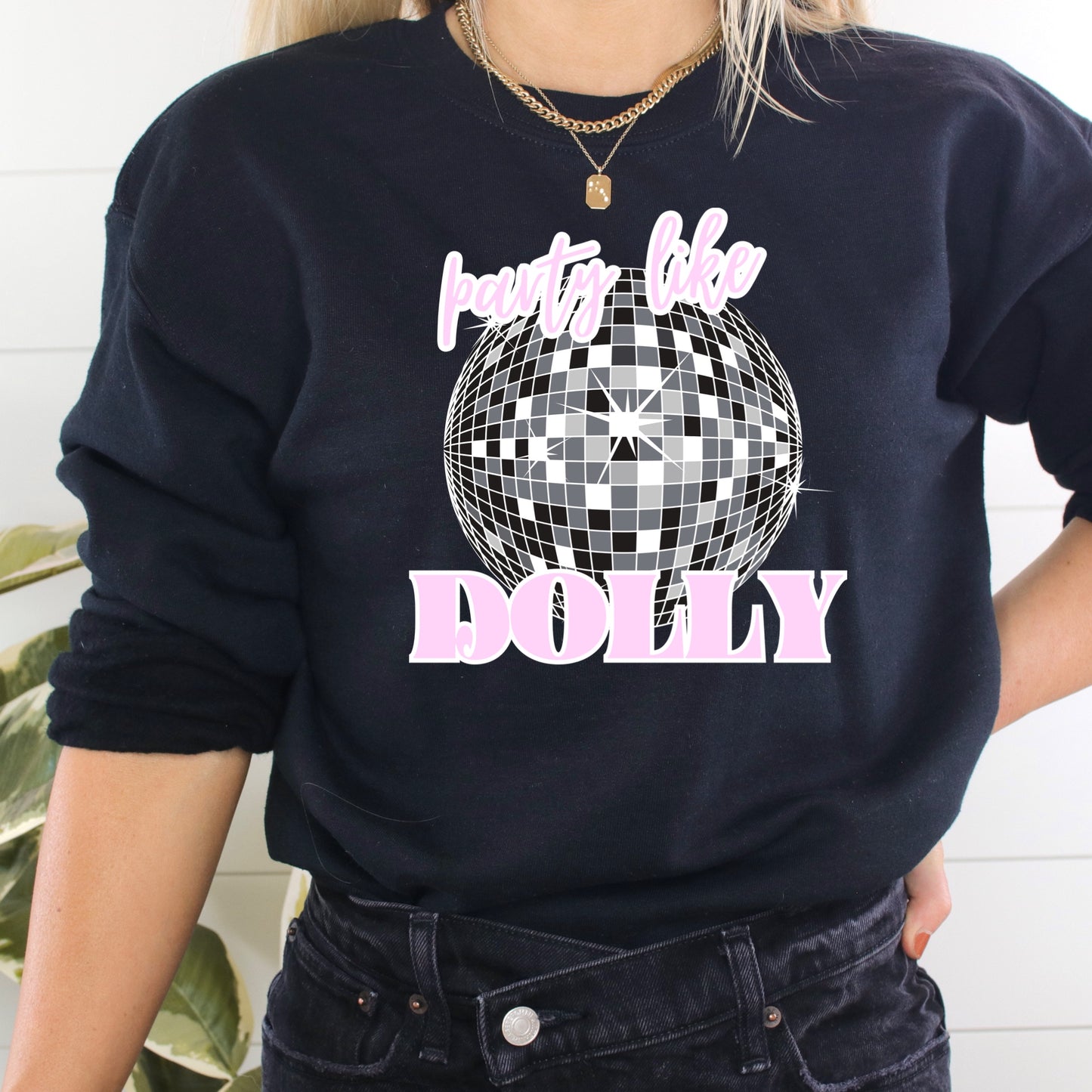 "Party Like Dolly" Disco Themed New Year Iron On Heat Transfer