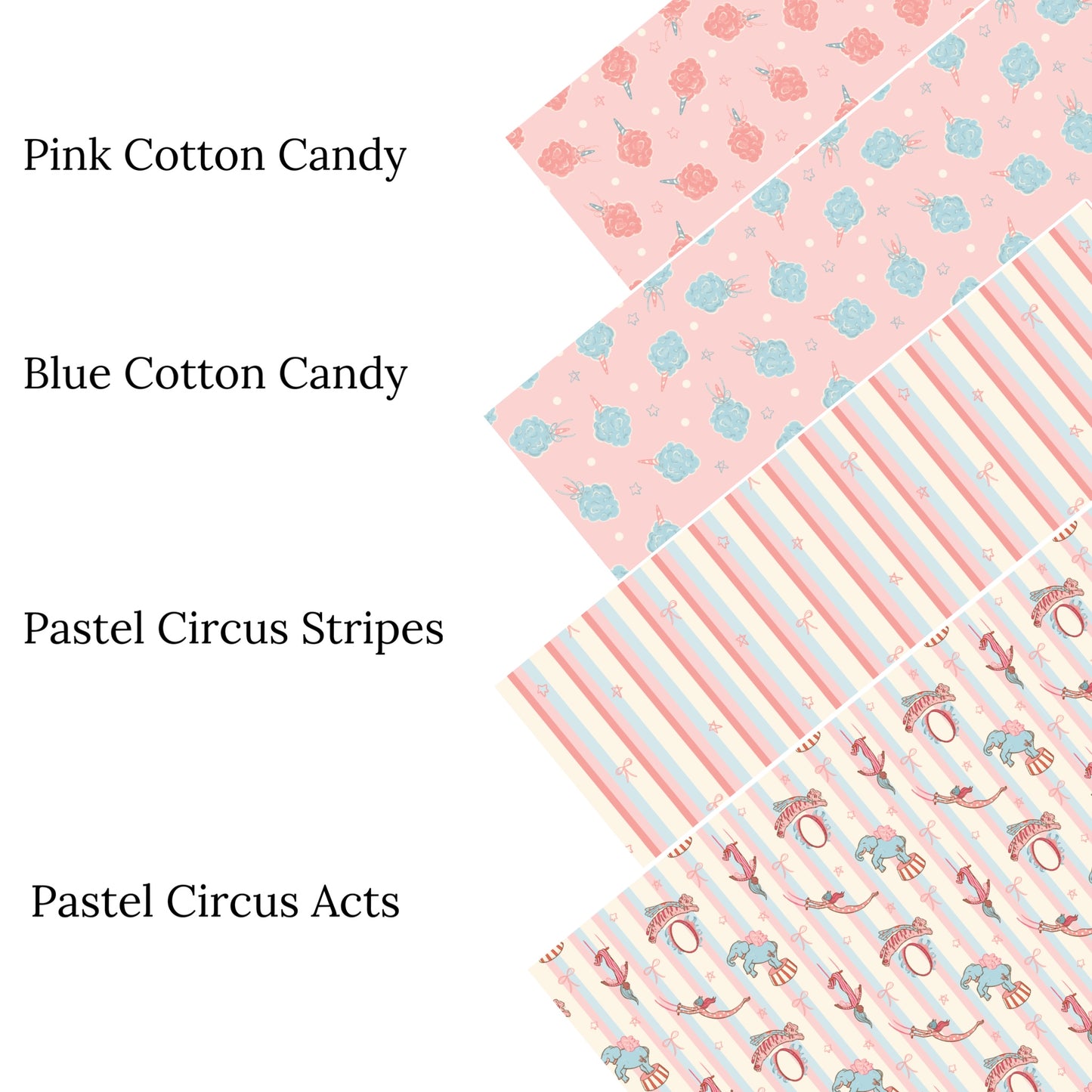 Pastel Circus Acts Faux Leather Sheets
