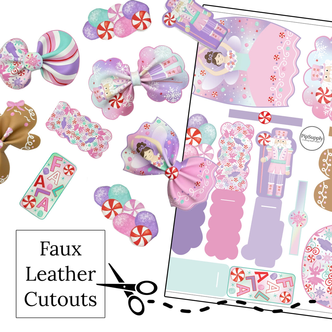 Pastel Wonderland Faux Leather DIY Hair Bows & Craft Cutouts