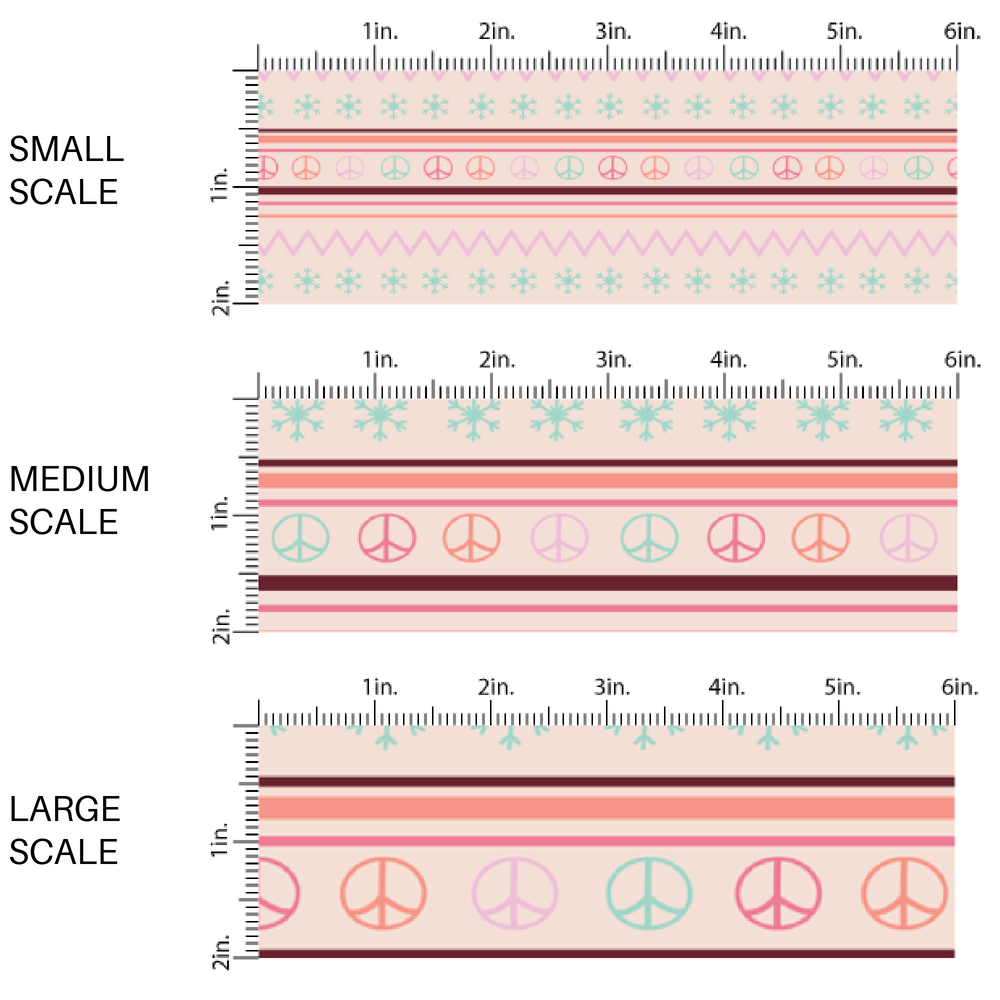 Cream fabric by the yard scaled image guide with a pink and blue fair isle sweater print.