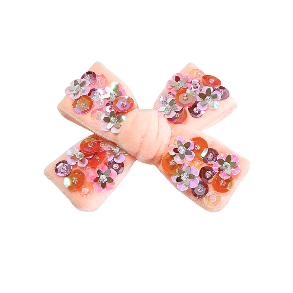 Little Luxe Pinwheel Velvet Blooms Bow w/ Clip
