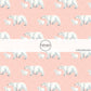 Peach dotted fabric by the yard with polar bears.