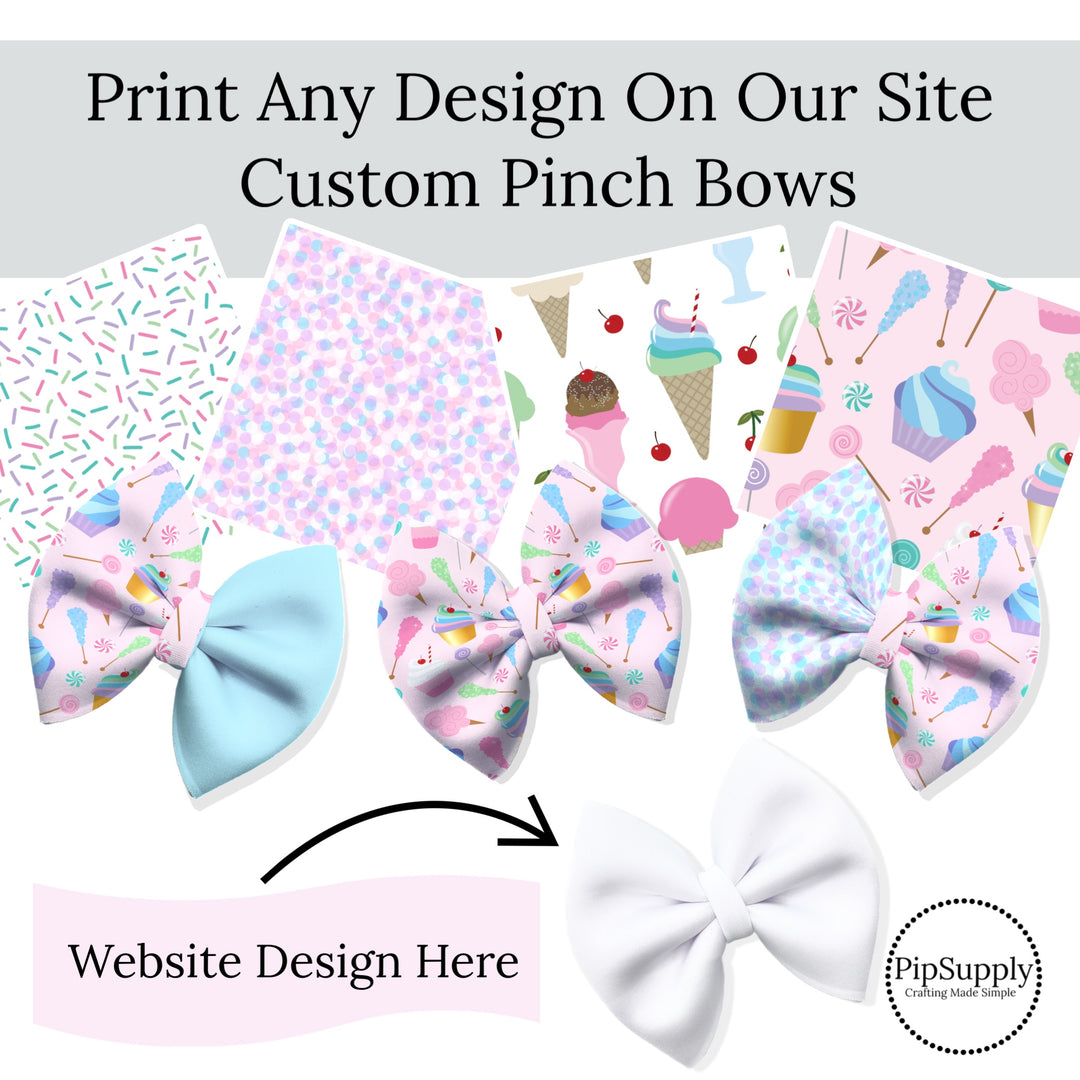 Pick Any Patterns On Our Website CUSTOM PINCH Fabric Bows - DIY - PIPS EXCLUSIVE