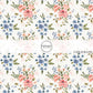These flower pattern themed fabric by the yard features pink and blue flower bunches on ivory. This fun floral fabric can be used for all your sewing and crafting needs!