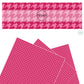 These Valentine's pattern themed faux leather sheets contain the following design elements: pink and magenta houndstooth pattern. Our CPSIA compliant faux leather sheets or rolls can be used for all types of crafting projects.