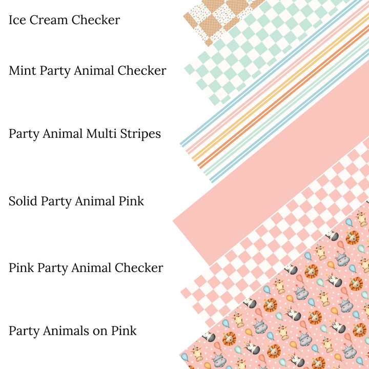 Party Animals on Pink Faux Leather Sheets